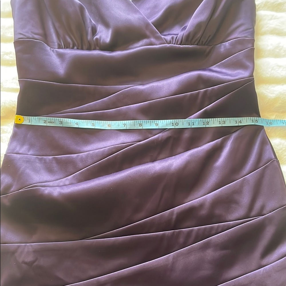 🇨🇦 Le chateau Elegant Dark Purple Sleeveless Satin Dress, size medium - Picture 12 of 17